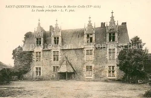 AK / Ansichtskarte Saint Quentin les Anges Le Chateau de Mortier Crolle La Facade principale Saint Quentin les Anges