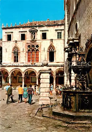 AK / Ansichtskarte Dubrovnik_Ragusa Palata Sponza Palast Brunnen Altstadt Dubrovnik Ragusa