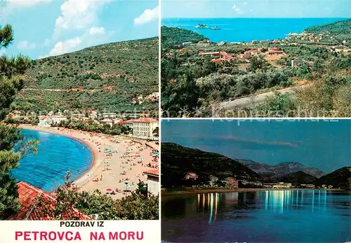 AK / Ansichtskarte Petrovac_na_moru Panorama Strand Meerblick Nachtaufnahme Petrovac_na_moru