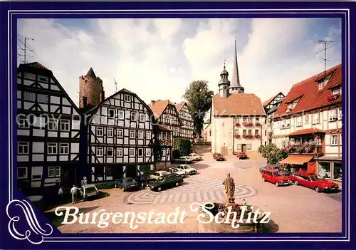 AK / Ansichtskarte Schlitz Marktplatz mit St Georgsbrunnen Schlitz