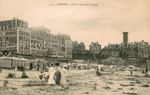 AK / Ansichtskarte Dinard_Ille_et_Vilaine_Bretagne Hotel Royal et la plage Dinard_Ille