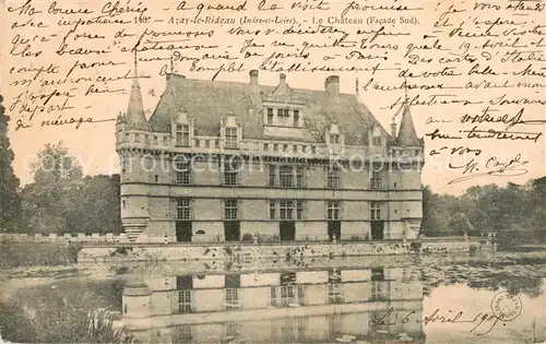 AK / Ansichtskarte Azay le Rideau Chateau facade sud Azay le Rideau