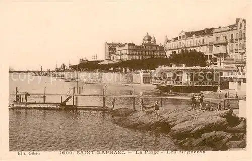 AK / Ansichtskarte Saint Raphael_Var La Plage Les Baigneurs Saint Raphael Var