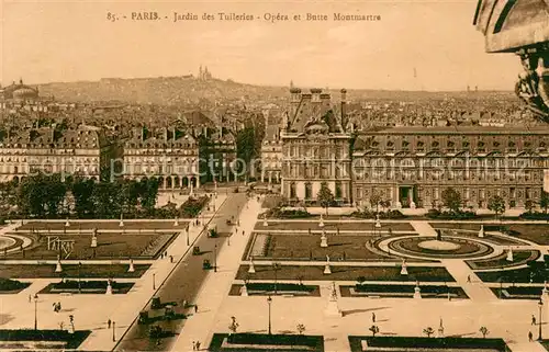 AK / Ansichtskarte Paris Jardin des Tuileries Opera et Butte Montmartre Paris