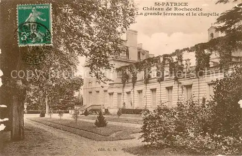 AK / Ansichtskarte Saint Patrice Chateau de Rochecotte Grande terrasse et la chapelle Saint Patrice