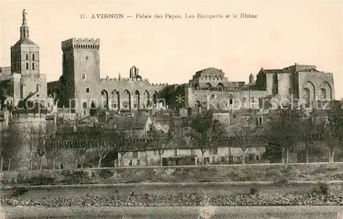 AK / Ansichtskarte Avignon_Vaucluse Palais des Papes Remparts et le Rhone Avignon Vaucluse