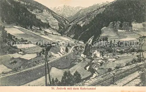 AK / Ansichtskarte St_Jodok_Oesterreich Panorama mit Kehrtunnel Eisenbahn Alpen St_Jodok_Oesterreich