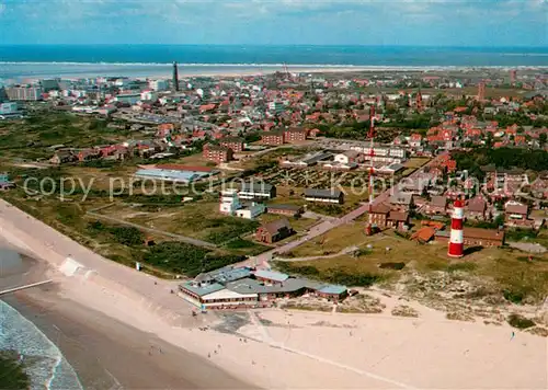 AK / Ansichtskarte Borkum_Nordseebad Cafe Restaurant Heimliche Liebe Suedstrand Nordseeinsel Fliegeraufnahme Borkum_Nordseebad