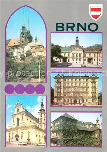 AK / Ansichtskarte Brno_Bruenn Krasjske mesto Jihomoravskeho kraje Prumyslova veletrzni a kulturni metropole Moravy se souborem pamatek Mesto bylo zalozeno na poc  Brno_Bruenn