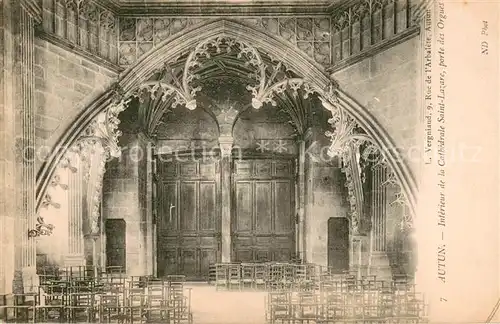 AK / Ansichtskarte Autun Interieur de la Cathedrale Saint Lazare Porte des Orgues Autun