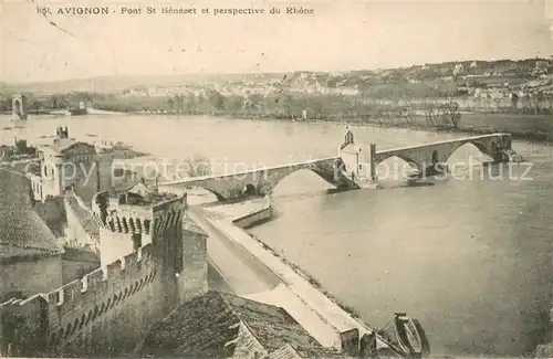 AK / Ansichtskarte Avignon_Vaucluse Pont St Benezet et perspective du Rhone Avignon Vaucluse