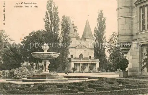 AK / Ansichtskarte Anet Chateau Fontaine dans le parc Schloss Brunnen Park Anet