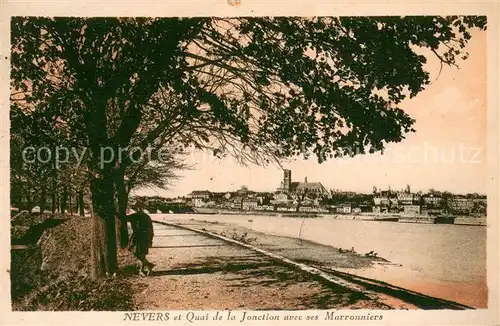 AK / Ansichtskarte Nevers_Nievre et Quai de la Jonction avec ses Marroniers Nevers Nievre