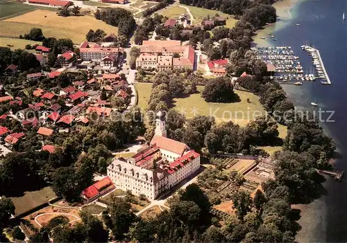 AK / Ansichtskarte Bernried_Starnberger_See Fliegeraufnahme Kloster Missions Benediktinerinnen Bernried_Starnberger_See