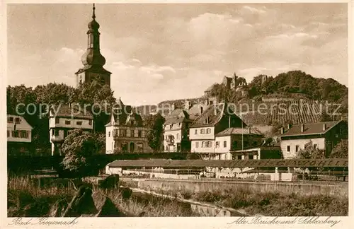 AK / Ansichtskarte Bad_Kreuznach Alte Bruecke und Schlossberg Bad_Kreuznach