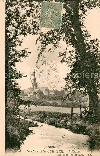 AK / Ansichtskarte Saint Pair sur Mer Vue sous les arbres sur l eglise Saint Pair sur Mer