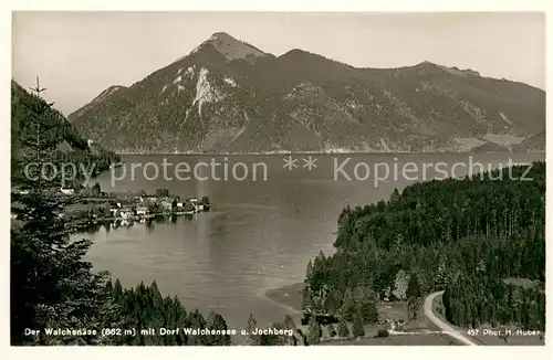 AK / Ansichtskarte Walchensee mit Dorf Walchensee und Jochberg Walchensee