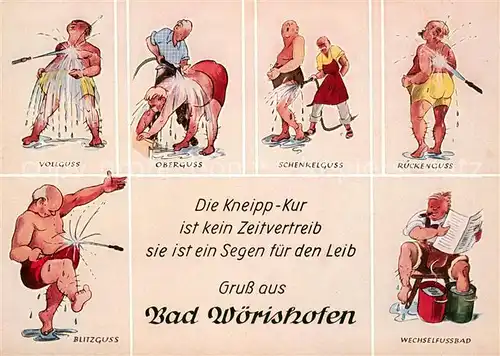 AK / Ansichtskarte Bad_Woerishofen Kneippkur Karikaturen Bad_Woerishofen