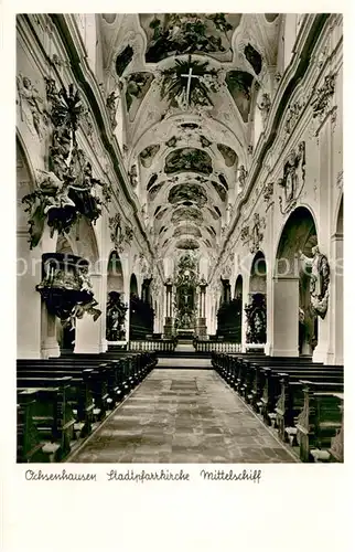 AK / Ansichtskarte Ochsenhausen Stadtpfarrkirche Mittelschiff Ochsenhausen