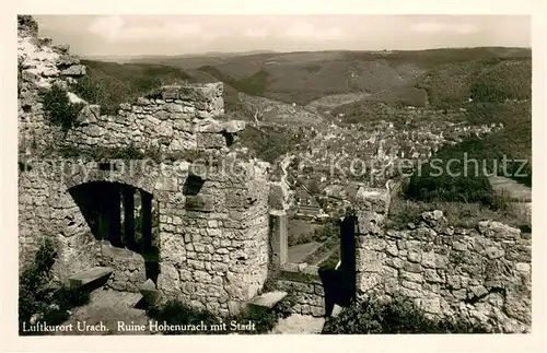 AK / Ansichtskarte Urach_Schwarzwald Ruine Hohenurach mit Stadt Urach Schwarzwald