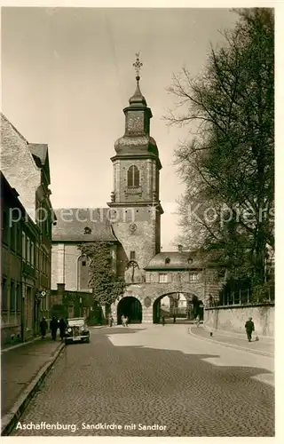 AK / Ansichtskarte Aschaffenburg_Main Sandkirche mit Sandtor Aschaffenburg Main