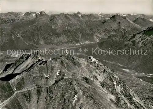 AK / Ansichtskarte St_Moritz_GR Bergstation Luftseilbahn Piz Nair Fliegeraufnahme St_Moritz_GR