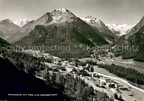 AK / Ansichtskarte Pontresina mit Palue und Roseggruppe Pontresina