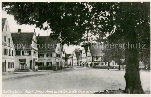 AK / Ansichtskarte Weissenhorn A. H. Platz Memminger Strasse Gasthaus zum Lamm  Weissenhorn