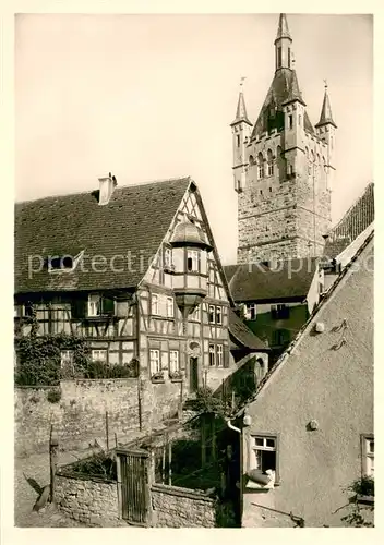 AK / Ansichtskarte Wimpfen Alt Buergermeister haus und Blauer Turm zur Ringmauer der Kaiserpfalz Wimpfen