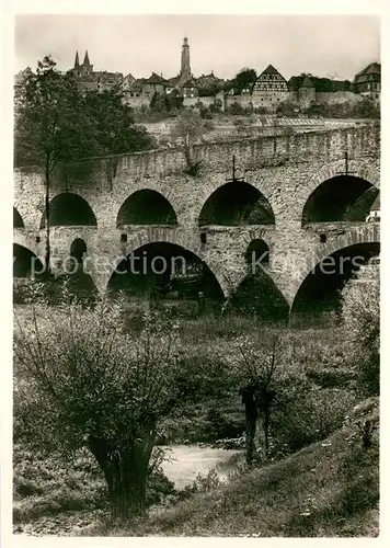 AK / Ansichtskarte Rothenburg_Tauber Alte Doppelbruecke ueber die Tauber Rothenburg Tauber