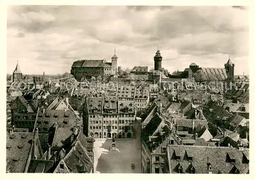 AK / Ansichtskarte Nuernberg Burg Blick vom Sebalder Kirchturm ueber den Albrecht Duerer Platz Nuernberg