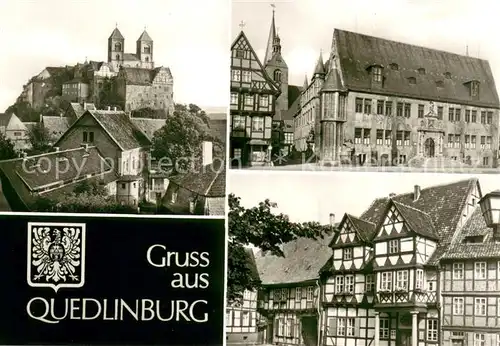 AK / Ansichtskarte Quedlinburg Schloss Rathaus Klopstockhaus Quedlinburg