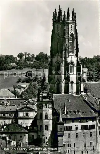 AK / Ansichtskarte Fribourg_FR Cathedrale St Nicolas Fribourg FR