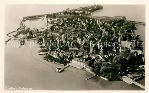 AK / Ansichtskarte Lindau_Bodensee Fliegeraufnahme Lindau Bodensee