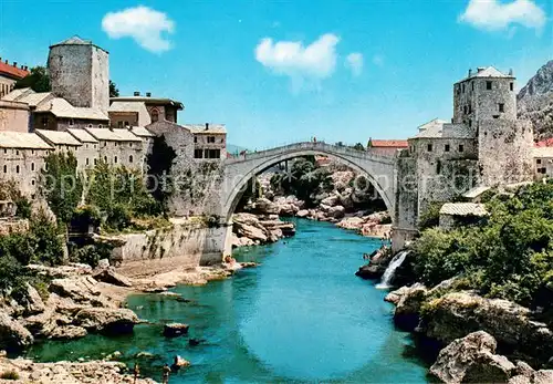 AK / Ansichtskarte Mostar_Moctap Alte Bruecke Mostar_Moctap