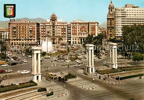 AK / Ansichtskarte Malaga_Andalucia Entrada al Puerto y Plaza de la Marina Malaga_Andalucia