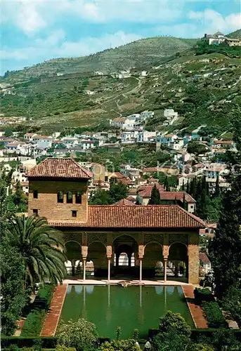 AK / Ansichtskarte Alhambra_Granada Torre de las Damas Sacromonte al fondo 