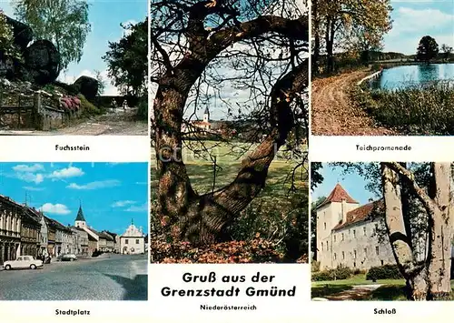 AK / Ansichtskarte Gmuend_Kaernten Fuchsstein Stadtplatz Teichpromenade Schloss Gmuend Kaernten