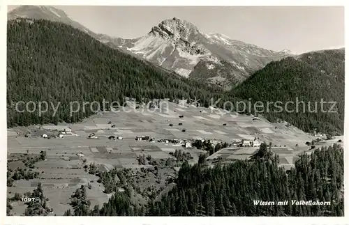 AK / Ansichtskarte Wiesen_Albula Fliegeraufnahme Valbellahorn 