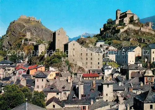 AK / Ansichtskarte Sion_Gers Les Chateaux de Valere et Tourbillon et la vieille ville Sion_Gers