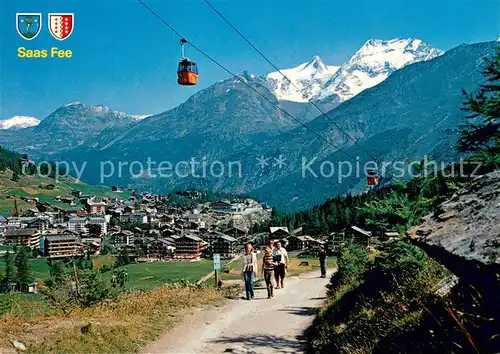 AK / Ansichtskarte Saas Fee Gondelbahn Spielboden Fletschhorn Lagginhorn Saas Fee