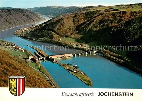 AK / Ansichtskarte Jochenstein_Niederbayern Fliegeraufnahme Donaukraftwerk Jochenstein_Niederbayern