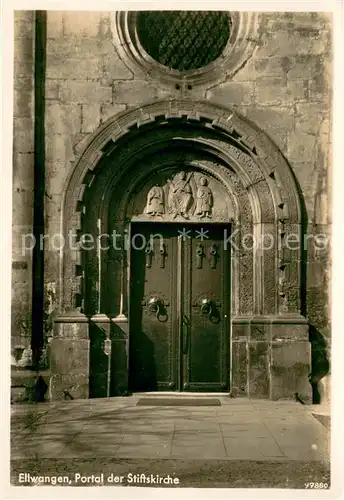 AK / Ansichtskarte Ellwangen_Jagst Portal der Stiftskirche Ellwangen_Jagst