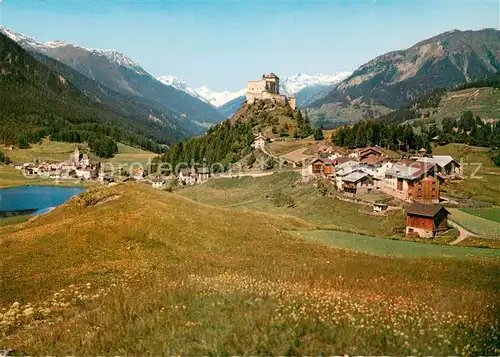 AK / Ansichtskarte Tarasp Schloss mit Fontana Unterengadin Tarasp