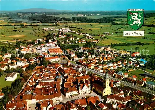 AK / Ansichtskarte Hartberg_Steiermark Fliegeraufnahme Wappen Hartberg_Steiermark