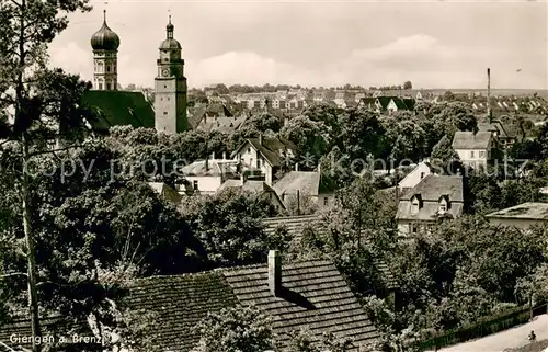 AK / Ansichtskarte Giengen_Brenz Stadtbild mit Kirche Giengen Brenz