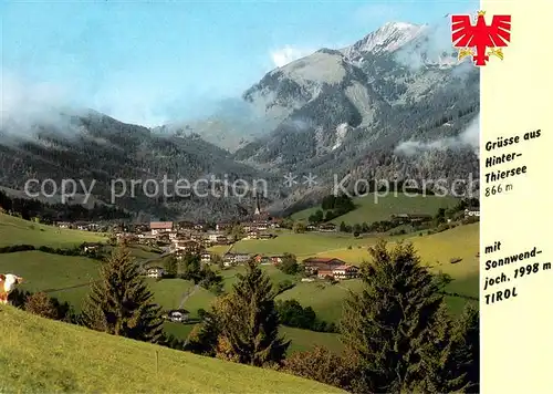 AK / Ansichtskarte Hinterthiersee  Fliegeraufnahme mit Sonnwendjoch Hinterthiersee