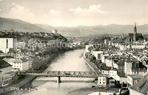 AK / Ansichtskarte Steyr_Enns_Oberoesterreich Panorama Steyr_Enns