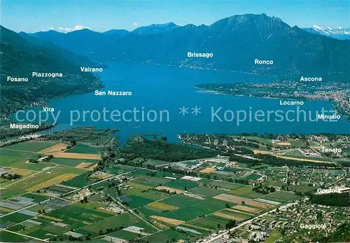 AK / Ansichtskarte Gaggiole_Gordola Fliegeraufnahme Lago Maggiore Gaggiole_Gordola