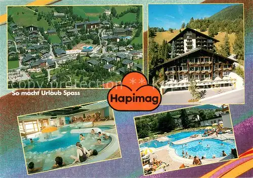 AK / Ansichtskarte Bad_Kleinkirchheim_Kaernten Fliegeraufnahme Hapimag Haus Hallen und Freibad Bad_Kleinkirchheim